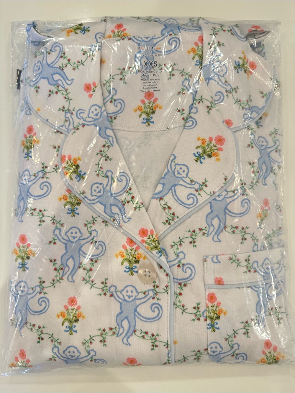 Roller Rabbit Flora Monkey Trellis Long Sleeve Pajama Set